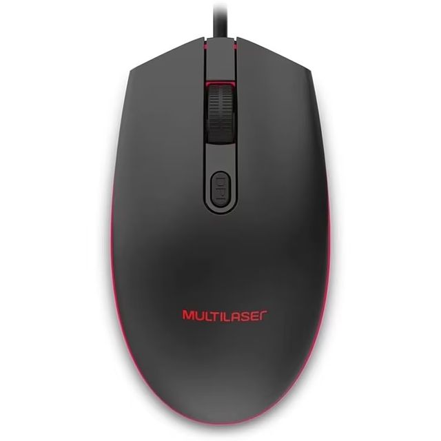 Ratón color negro con RGB y cable