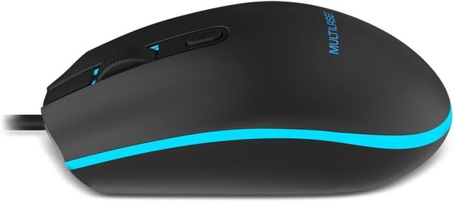 Ratón color negro con RGB y cable