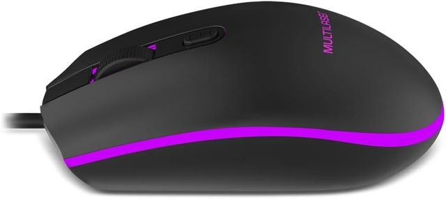 Ratón color negro con RGB y cable