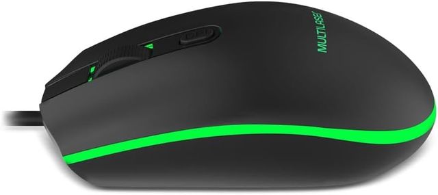 Ratón color negro con RGB y cable