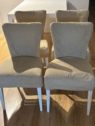 Juego de 4 sillas de comedor beige