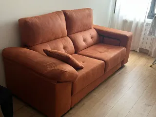 Sofá 2 plazas color teja