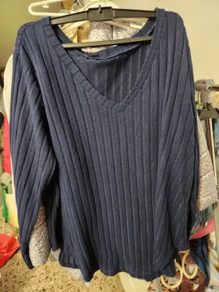 Camiseta azul mujer manga larga