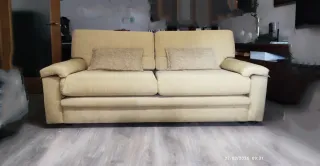 Sofá 3 plazas tela beige