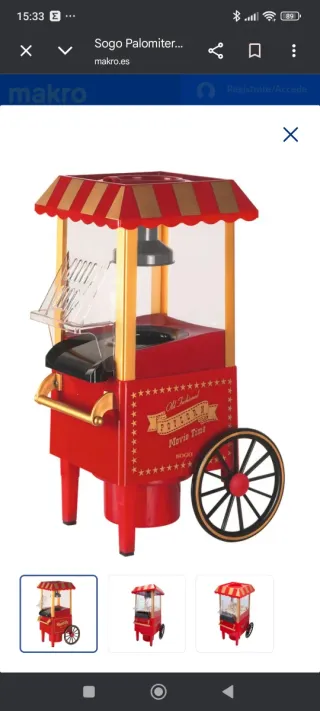 Palomitero Sogo Rojo Estilo Vintage