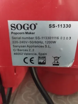 Palomitero Sogo Rojo Estilo Vintage