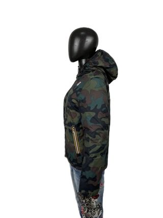 Giacca K-Way donna S mimetica cappuccio