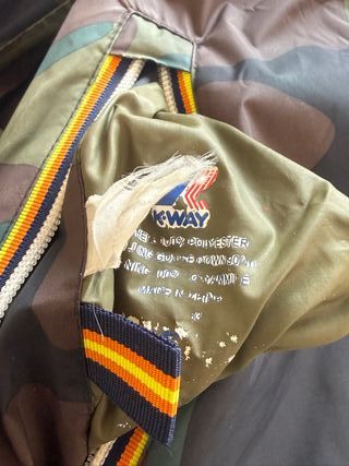 Giacca K-Way donna S mimetica cappuccio