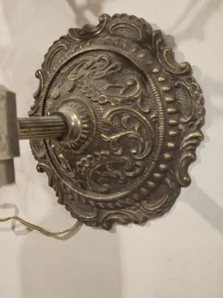 Lámpara Quinquel Vintage Metal y Cristal