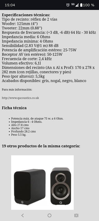 Altavoces Q Acoustics 3020i Negros