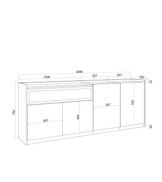 NUEVO: Aparador blanco / roble con chimenea LED