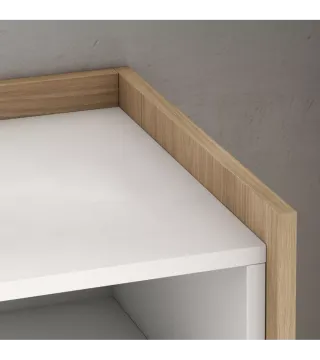 NUEVO: Aparador blanco / roble con chimenea LED