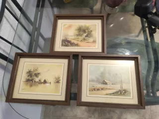 3 Cuadros Paisajes Marrones