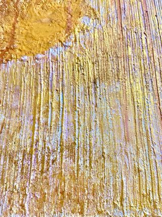 CUADRO ABSTRACTO DORADO MULTICOLOR 50x40 cm