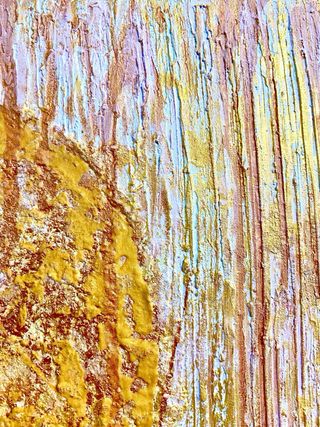 CUADRO ABSTRACTO DORADO MULTICOLOR 50x40 cm