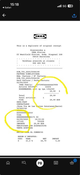 Cortinas IKEA ROSENMANDEL Beige Dorado 135x300