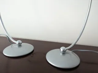 Juego 2 Lámparas Mesa Cristal y Metal