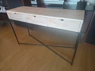 Consola madera blanco 120x40x76 cm