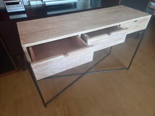 Consola madera blanco 120x40x76 cm