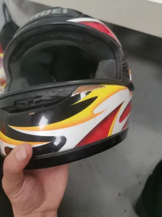 Casco Moto SHOEI Negro Rojo Blanco