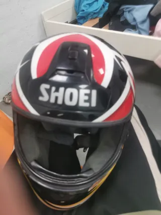 Casco Moto SHOEI Negro Rojo Blanco