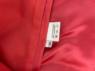 Completo giacca e abito in shantung color corallo