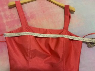 Completo giacca e abito in shantung color corallo