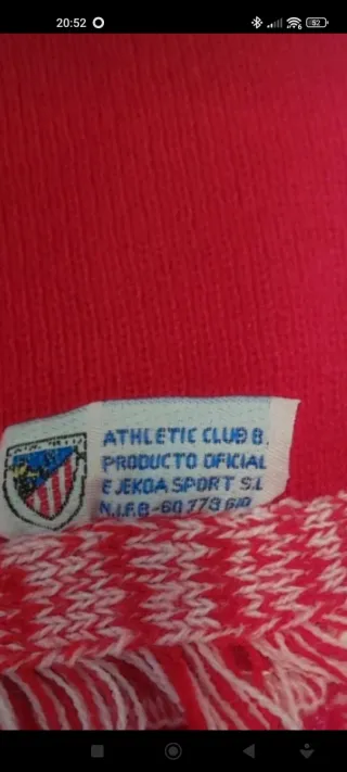 Bufanda original Athletic Club Bilbao Roja y Blanc