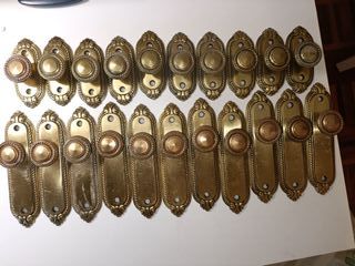 Tiradores antiguos de latón vintage para armario