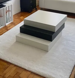 Mesa de centro moderna blanca y negra