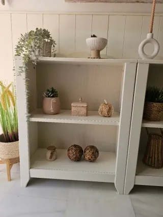 Juego 2 estanterías blancas