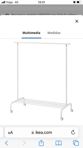 Burro perchero blanco con ruedas