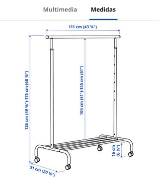 Burro perchero blanco con ruedas