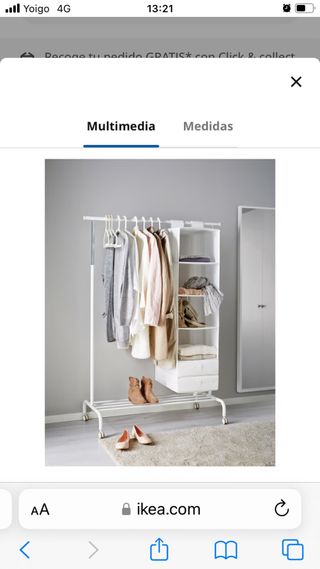 Burro perchero blanco con ruedas