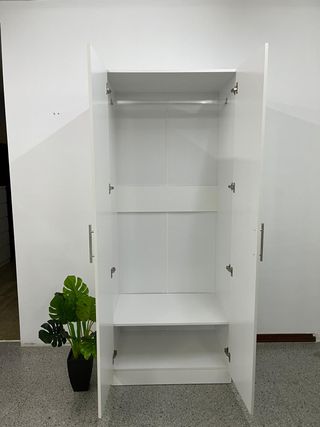 Armario 2 puertas blanco con espejo