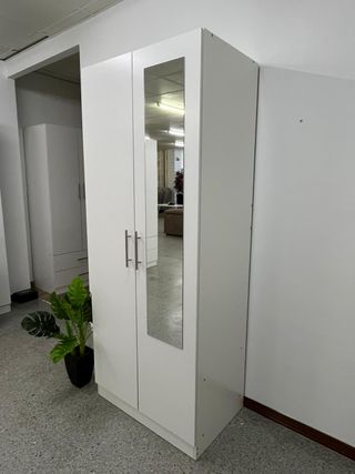 Armario 2 puertas blanco con espejo