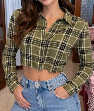 Camisa cuadros verde y negra