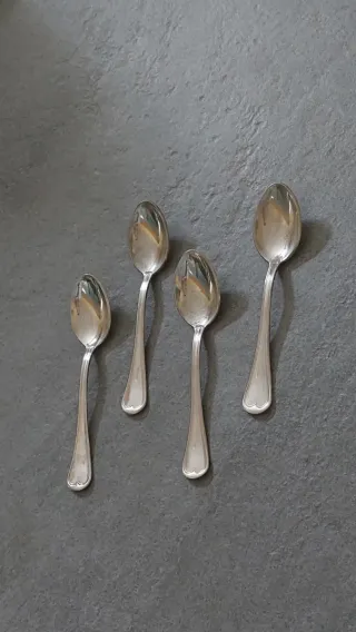 4 Cucchiaini Silver Plated