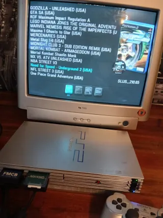 Console PS2 Fat Argento + 2 Controller