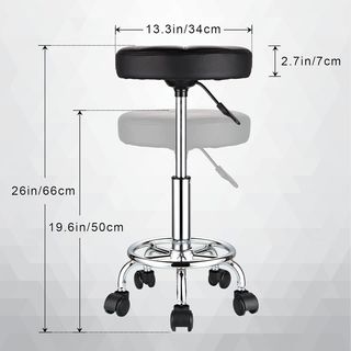 Taburete giratorio negro - Piel sintética