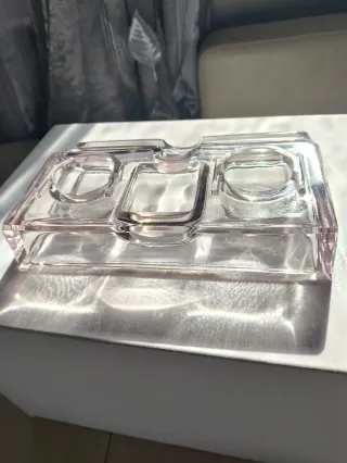 Escribanía Cristal Art Decó Vintage