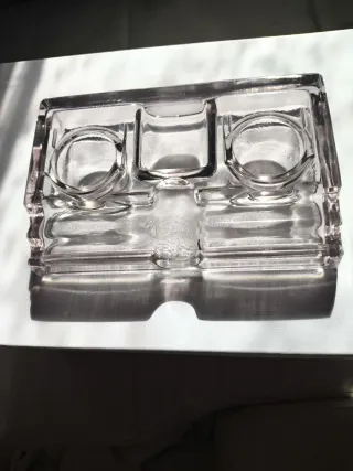 Escribanía Cristal Art Decó Vintage