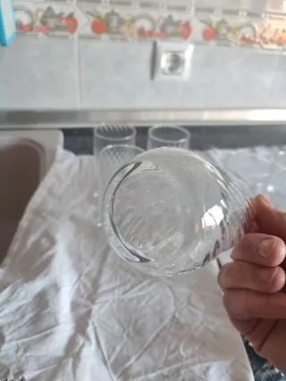 Juego 6 vasos tubo zumo cristal