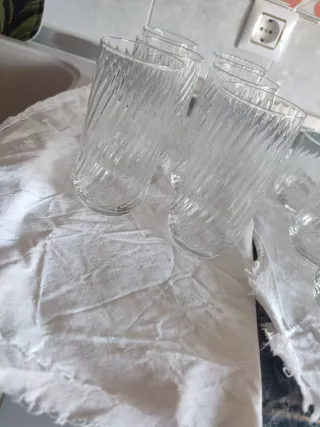 Juego 6 vasos tubo zumo cristal