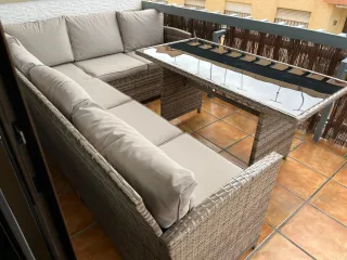 Sofá esquinero exterior Kactus Republic + mesa