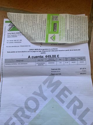 Pérgola de jardín gris y beige 4x3m