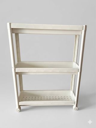 Carrito Organizador Plástico Beige 3 Niveles