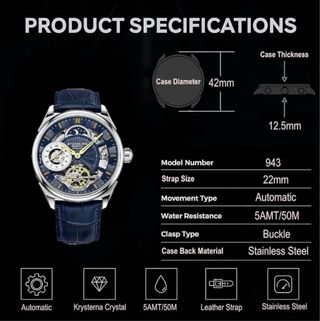 Reloj Stuhrling Hombre Azul y Dorado