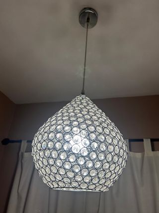 Lámpara colgante de cristal plateado