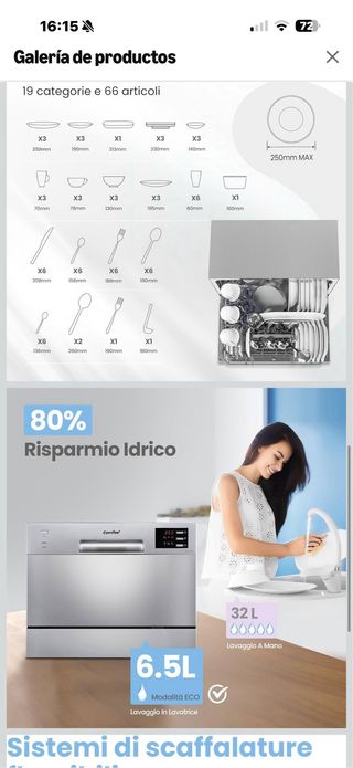 Mini lavavajillas Comfee